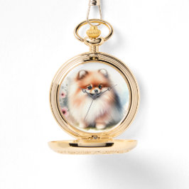 Niedliche Spitz-Aquarelldarstellung Armbanduhr