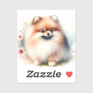 Niedliche Spitz-Aquarelldarstellung Aufkleber