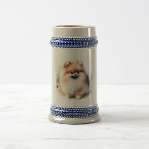Niedliche Spitz-Aquarelldarstellung Bierglas
