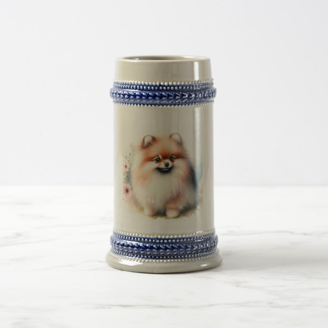 Niedliche Spitz-Aquarelldarstellung Bierglas (Mittel)