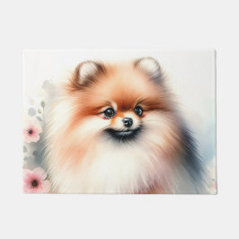 Niedliche Spitz-Aquarelldarstellung Fußmatte
