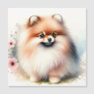 Niedliche Spitz-Aquarelldarstellung Magneteinladung
