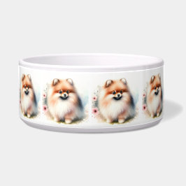 Niedliche Spitz-Aquarelldarstellung Napf