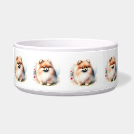 Niedliche Spitz-Aquarelldarstellung Napf