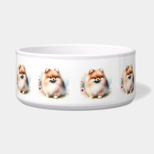 Niedliche Spitz-Aquarelldarstellung Napf (Vorderseite)