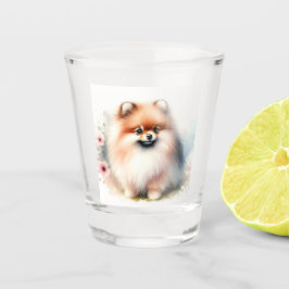 Niedliche Spitz-Aquarelldarstellung Schnapsglas