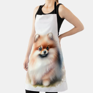 Niedliche Spitz-Aquarelldarstellung Schürze