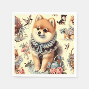 Niedliche Spitz-Malerei Serviette
