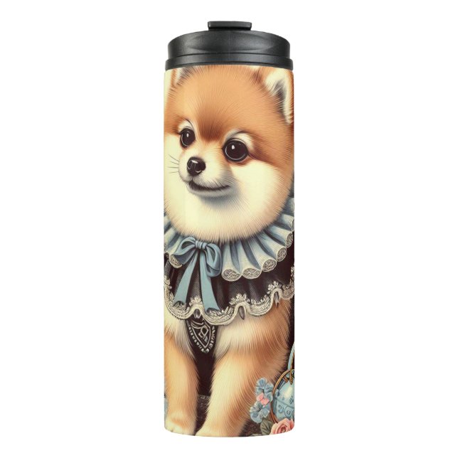 Niedliche Spitz-Malerei Thermosbecher (Vorderseite)