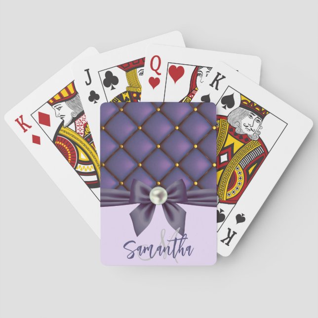 Niedliche Spitzen und Perlen Spielkarten (Rückseite)