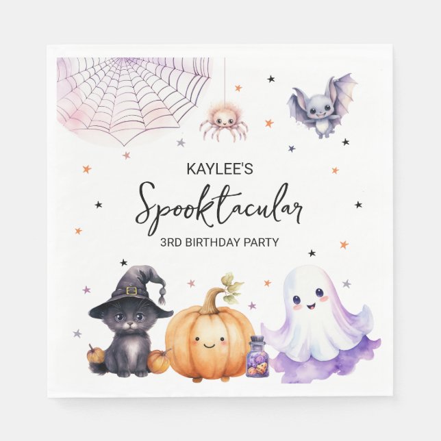 Niedliche Spooktacular Geburtstagsparty Serviette (Vorderseite)