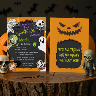 Niedliche Spooktacular Halloween Monster Geburtsta Einladung
