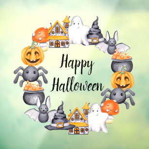 Niedliche Spooky Illustration glücklich Halloween Fensteraufkleber