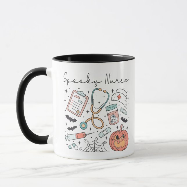 Niedliche Spooky Nurse Halloween-Tasse Tasse (Links)