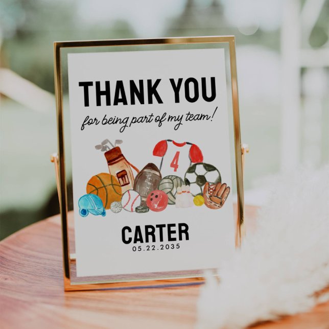 Niedliche Sportballs Kindergeburtstag Vielen Dank Poster (Von Creator hochgeladen)