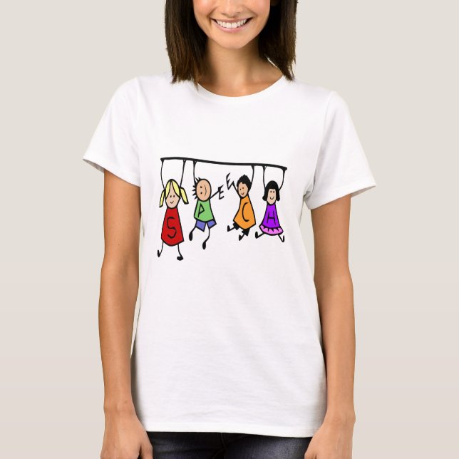 Niedliche Sprechtherapie Kinder Cartoon T-Shirt (Vorderseite)