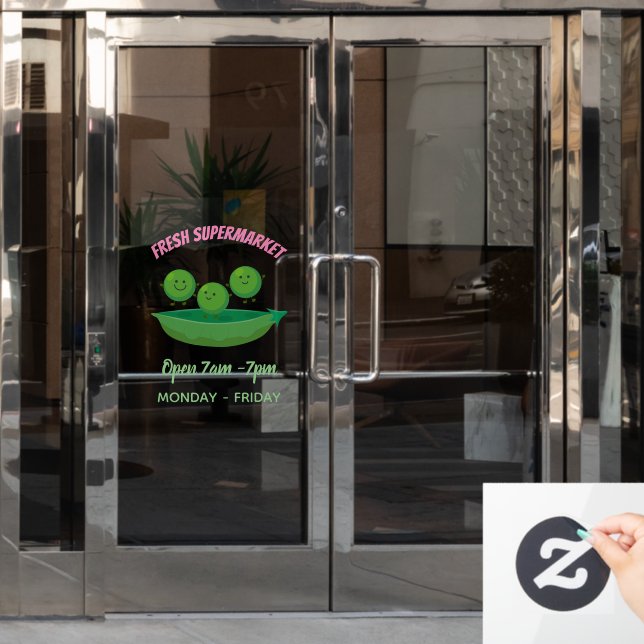 Niedliche Springererbsen in der Darstellung des Ca Fensteraufkleber (Büro Tür)
