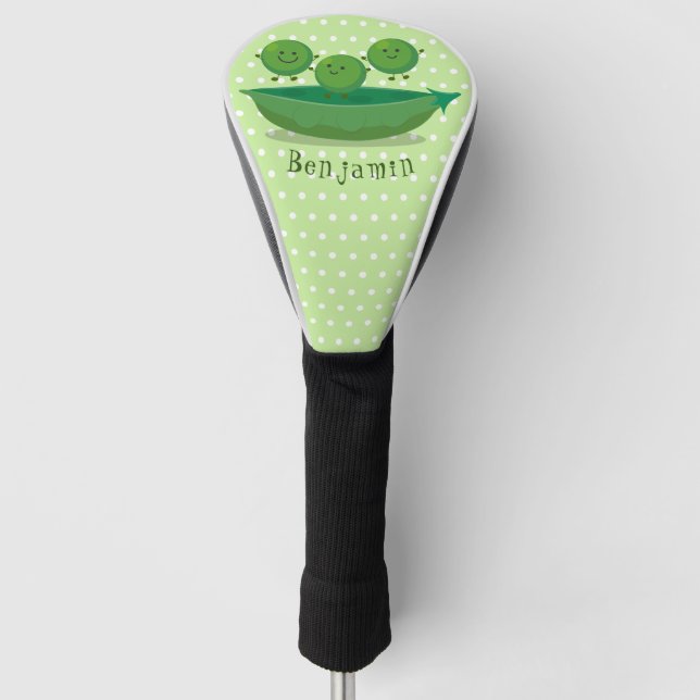 Niedliche Springererbsen in der Darstellung des Ca Golf Headcover (Vorderseite)