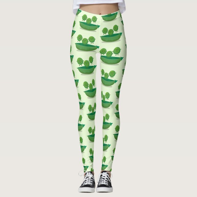 Niedliche Springererbsen in der Darstellung des Ca Leggings (Vorderseite)