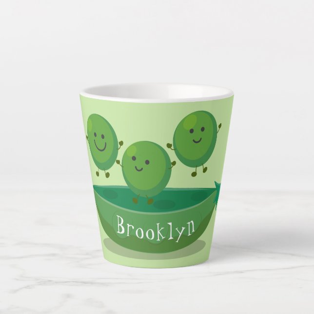 Niedliche Springererbsen in der Darstellung des Ca Milchtasse (Vorderseite)