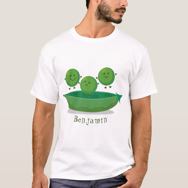Niedliche Springererbsen in der Darstellung des Ca T-Shirt (Vorderseite)