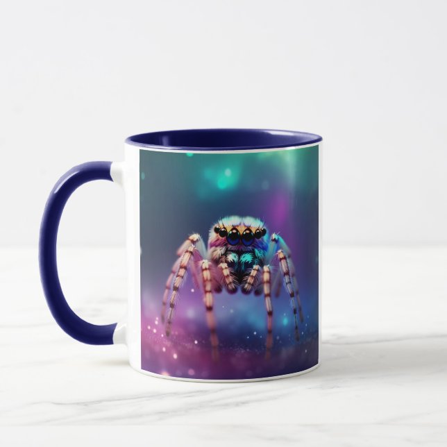 Niedliche Springspinne Lebendige Farben Tasse (Links)