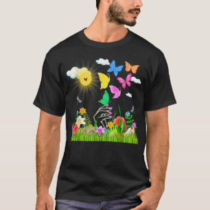 Niedliche Springtime-Schmetterling-Blume Naturgart T-Shirt