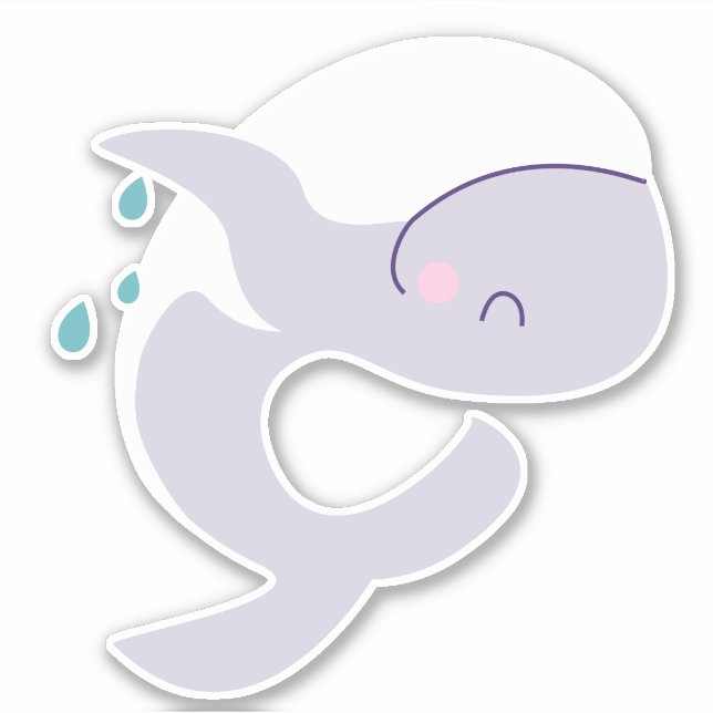 Niedliche Springwal-Grafik Aufkleber (Vorderseite)