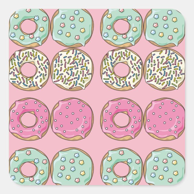 Niedliche Sprinkler Mattierte Donuts Aufkleber (Vorderseite)