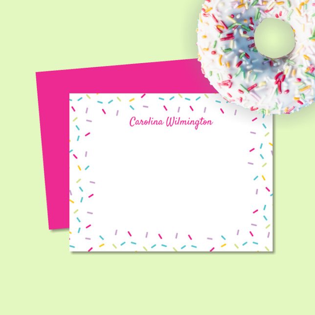 Niedliche Sprinklerfarben Girly Stationery Mitteilungskarte (Von Creator hochgeladen)