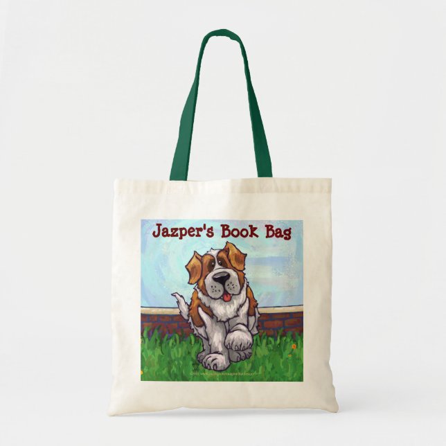 Niedliche St. Bernard Buchtasche Tragetasche (Vorne)