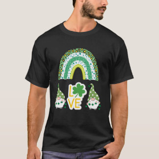 Niedliche St Patrick s Day Rainbow Liebe C Leaf T-Shirt