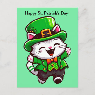 Niedliche St. Patrick's Day Cat Postkarte