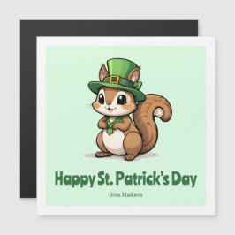 Niedliche St. Patrick's Day Eichhörnchen Magnetkar Magnetkarte