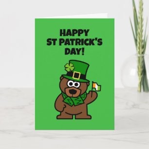 Niedliche St. Patrick's Day-Karte mit Kobelbär Karte