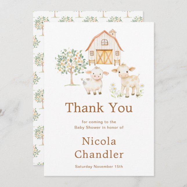 Niedliche Stalldusche Dankeskarte (Vorne/Hinten)