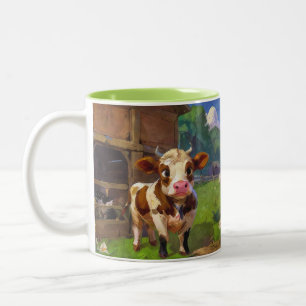 Niedliche Stallkuh Zweifarbige Tasse