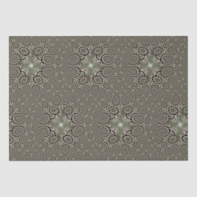 Niedliche Star Sage Green und Black Tissue Paper Seidenpapier (Vorderseite)