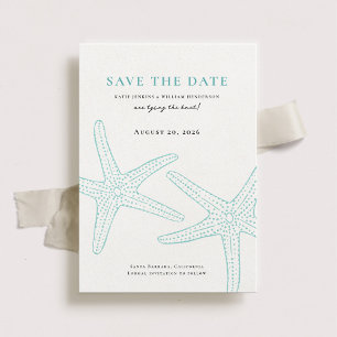 Niedliche Starfish Save the Date-Karte Date