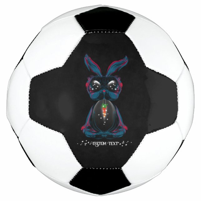 Niedliche Starlight Eyes Bunny in Yoga Pose Medita Fußball (Vorderseite)