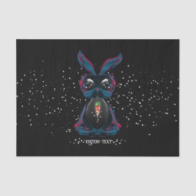 Niedliche Starlight Eyes Bunny in Yoga Pose Medita Seidenpapier (Vorderseite)