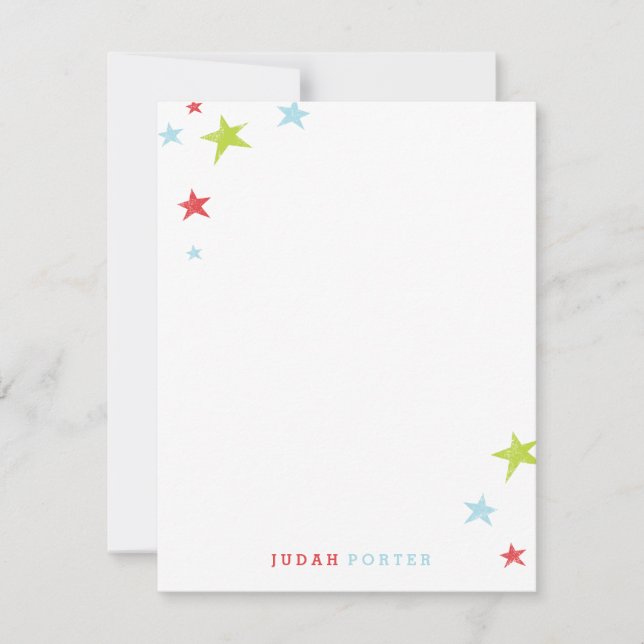 Niedliche Stars Kinder Mitteilungskarte (Vorderseite)