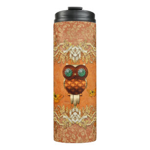 Niedliche steampunk Eule Thermosbecher