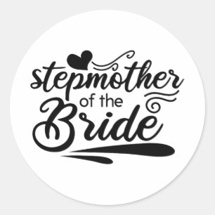 Niedliche Stepmutter der Braut Wedding Bridal Bach Runder Aufkleber