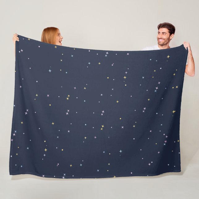 Niedliche Sterne auf einem funkelnden Night Sky Fleecedecke (Beispiel)