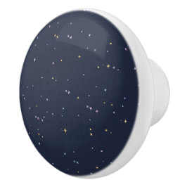 Niedliche Sterne auf einem funkelnden Night Sky Keramikknauf