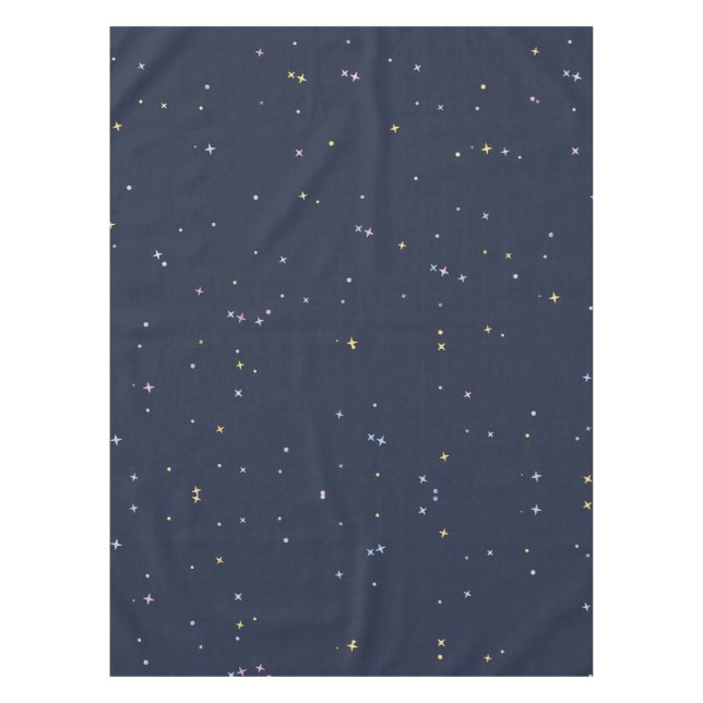 Niedliche Sterne auf einem funkelnden Night Sky Tischdecke (Vorderseite)
