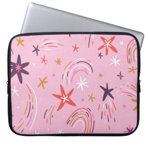 Niedliche Sterne Rainbows rosa Muster Laptopschutzhülle