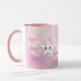 Niedliche Sterne Rosa Wolken Combo Tasse