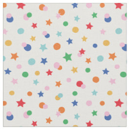 Niedliche Sterne und Dots konfetti auf weiß Stoff